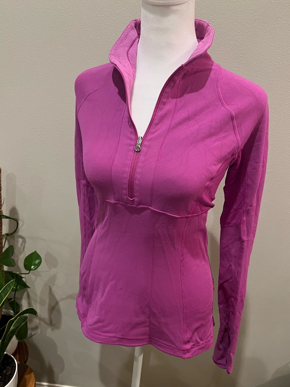 lululemon athletica Magenta Half-Zip Long Sleeve Top